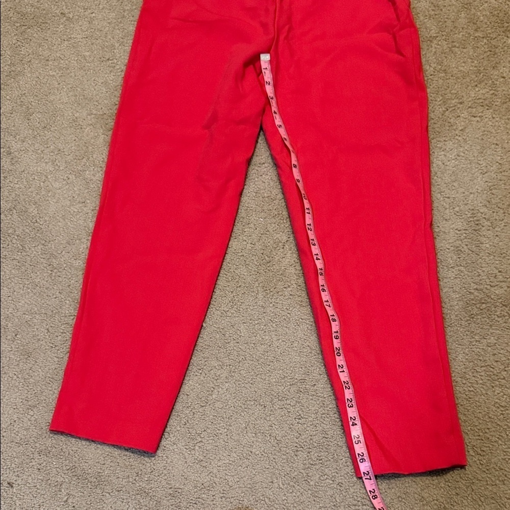 Zara Red High-Waisted Trousers - Picture 8 of 8